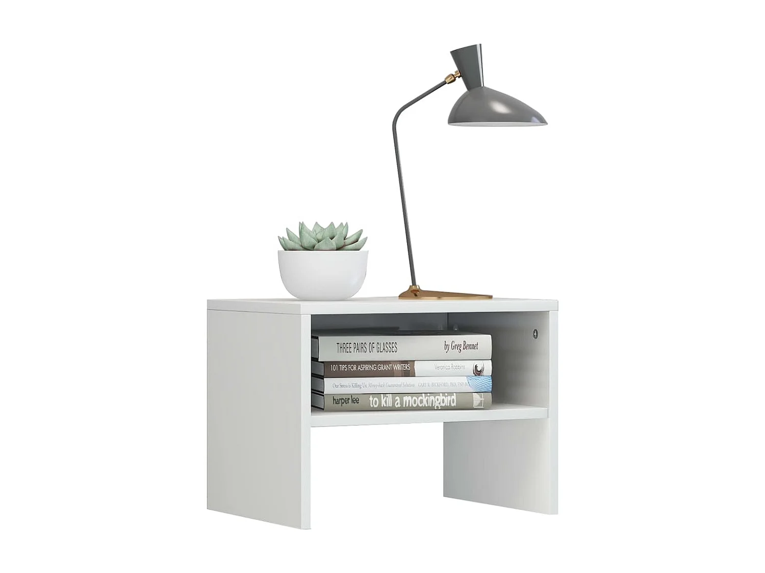 Tables de chevet 2pcs Blanc brillant 40x30x30cm Bois ingénierie