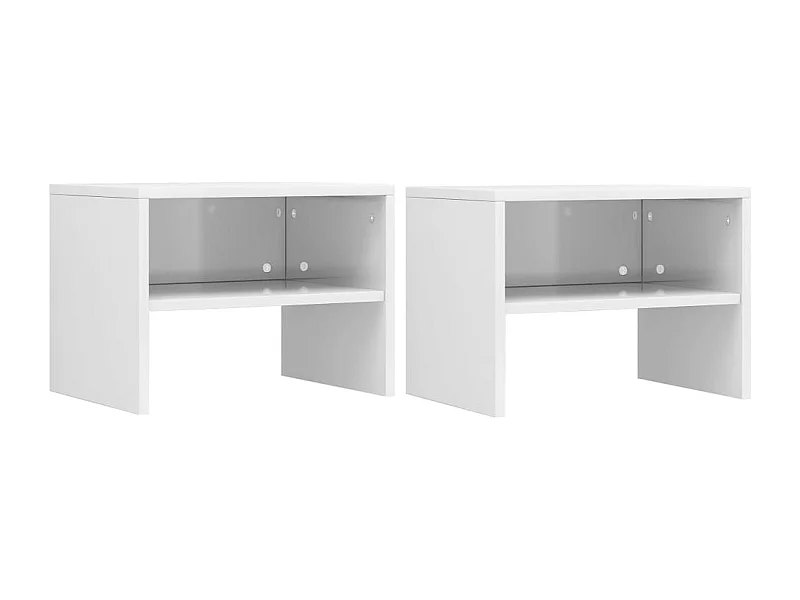 Tables de chevet 2pcs Blanc brillant 40x30x30cm Bois ingénierie