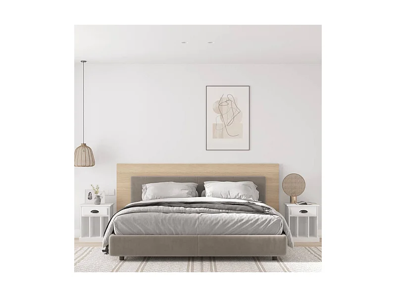 Nachtkastjes 2 stuks wit 43x36x50 cm