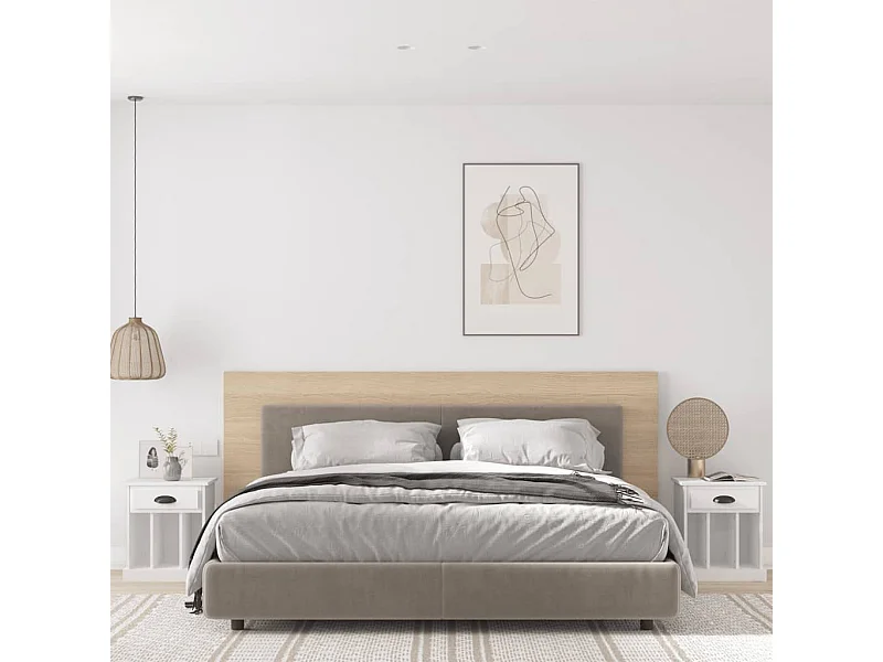 Tables de chevet 2 pcs blanc 43x36x50 cm