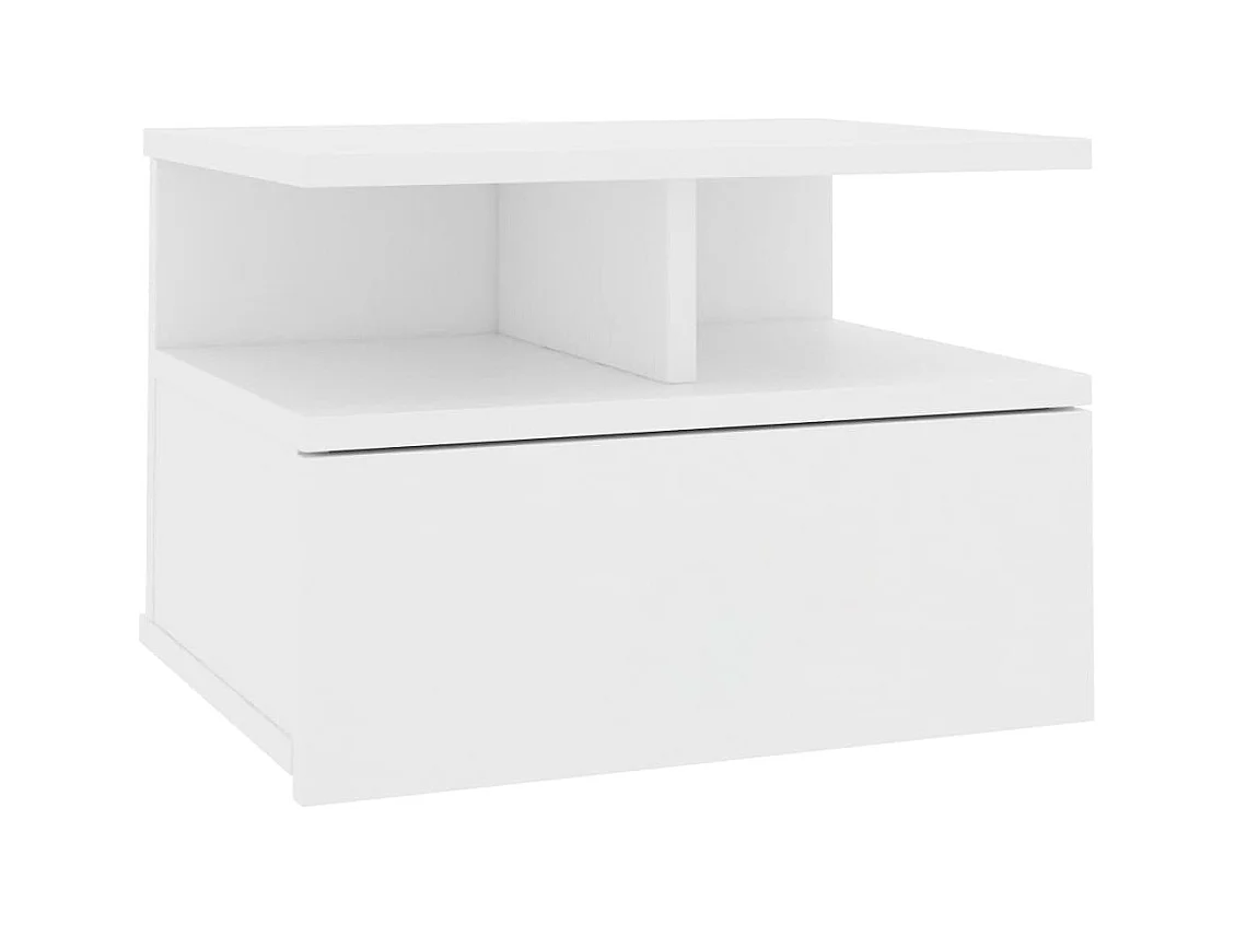 Mesita de noche flotante blanca 40x31x27 cm Madera de ingeniería