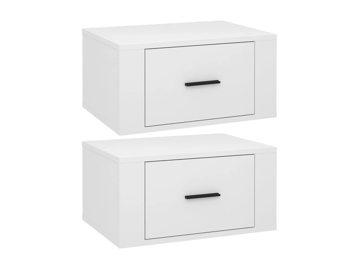Comodini da parete 2 pz Bianco lucido 50x36x25 cm