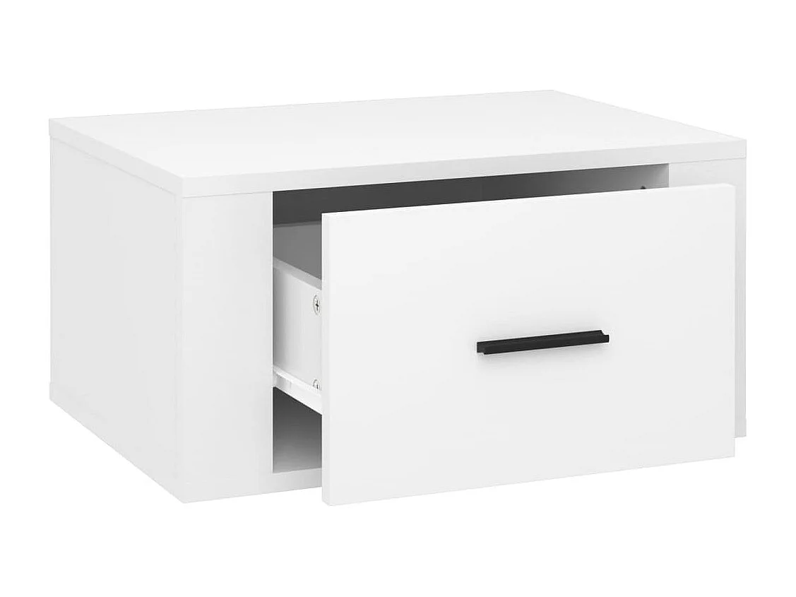 Mesitas de noche de pared 2 uds Blanco brillo 50x36x25 cm