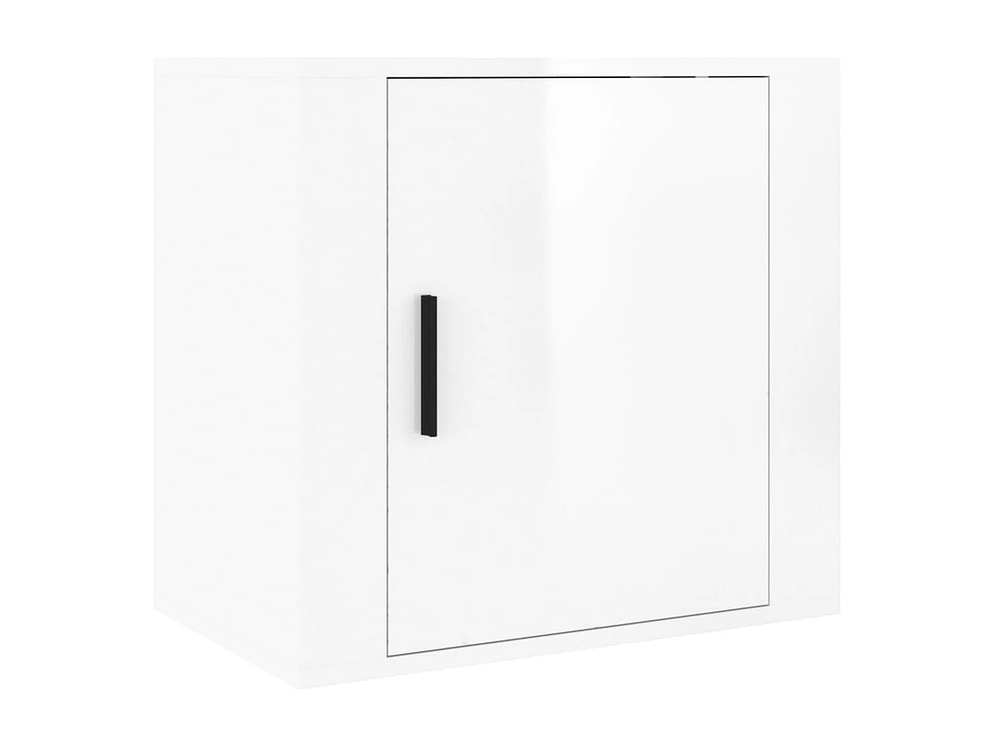 Table de chevet murale Blanc brillant 50x30x47 cm