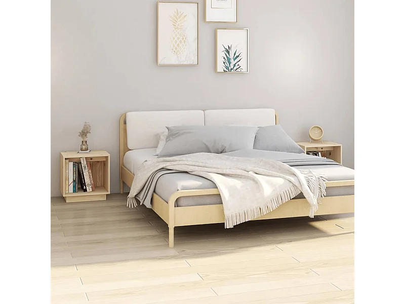 Nachtkastjes 2 stuks 40x30x40 cm Massief grenenhout