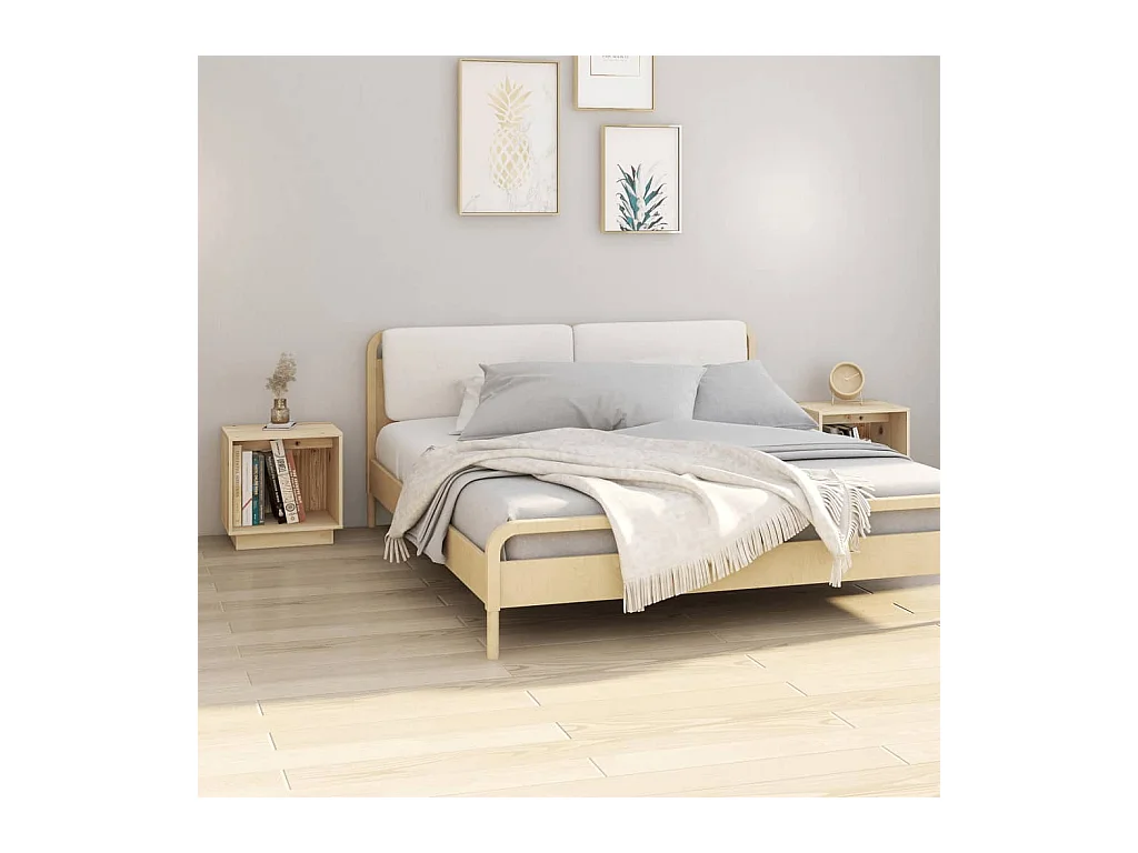 Nachtkastjes 2 stuks 40x30x40 cm Massief grenenhout