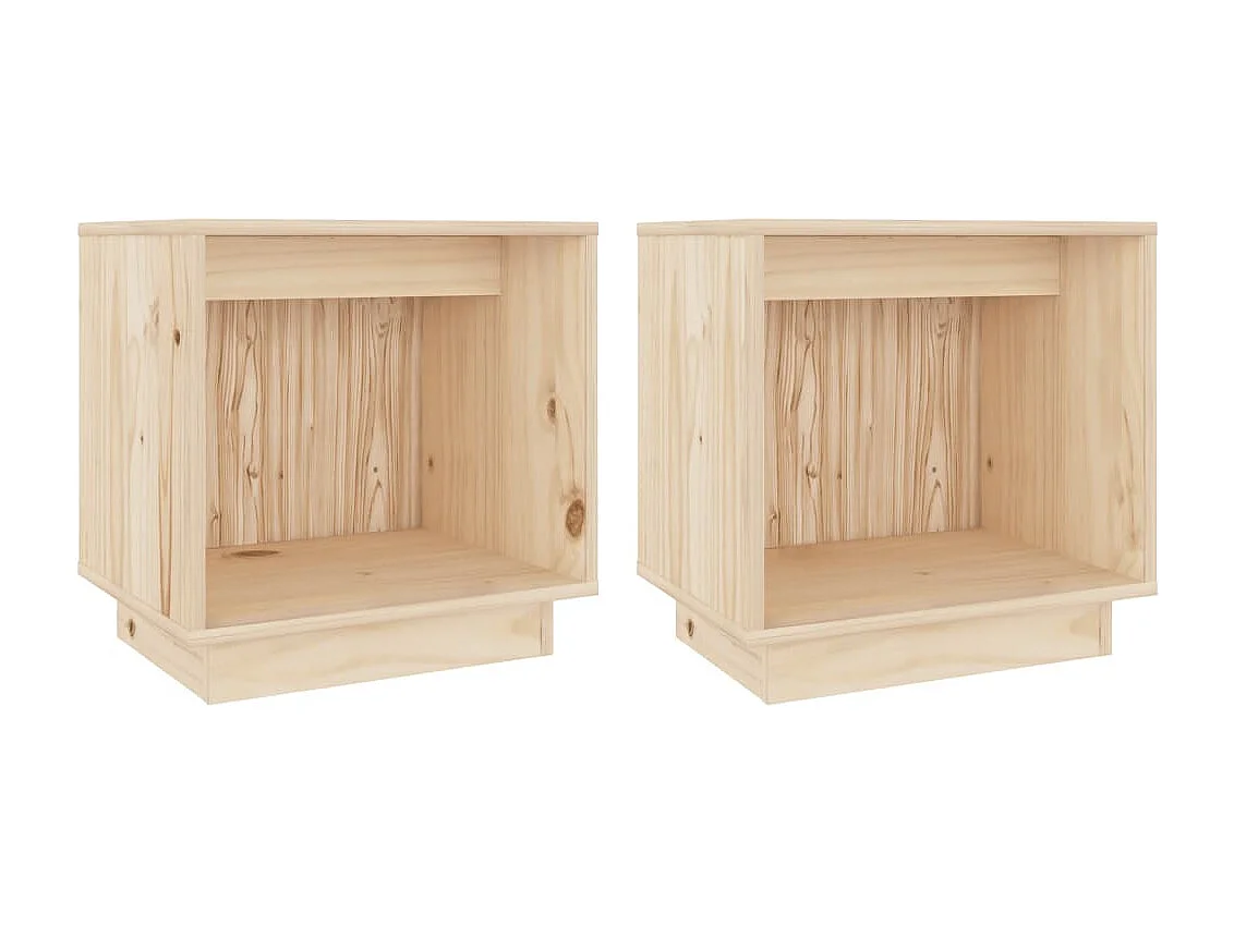 Comodini 2 pz 40x30x40 cm Legno massello di pino