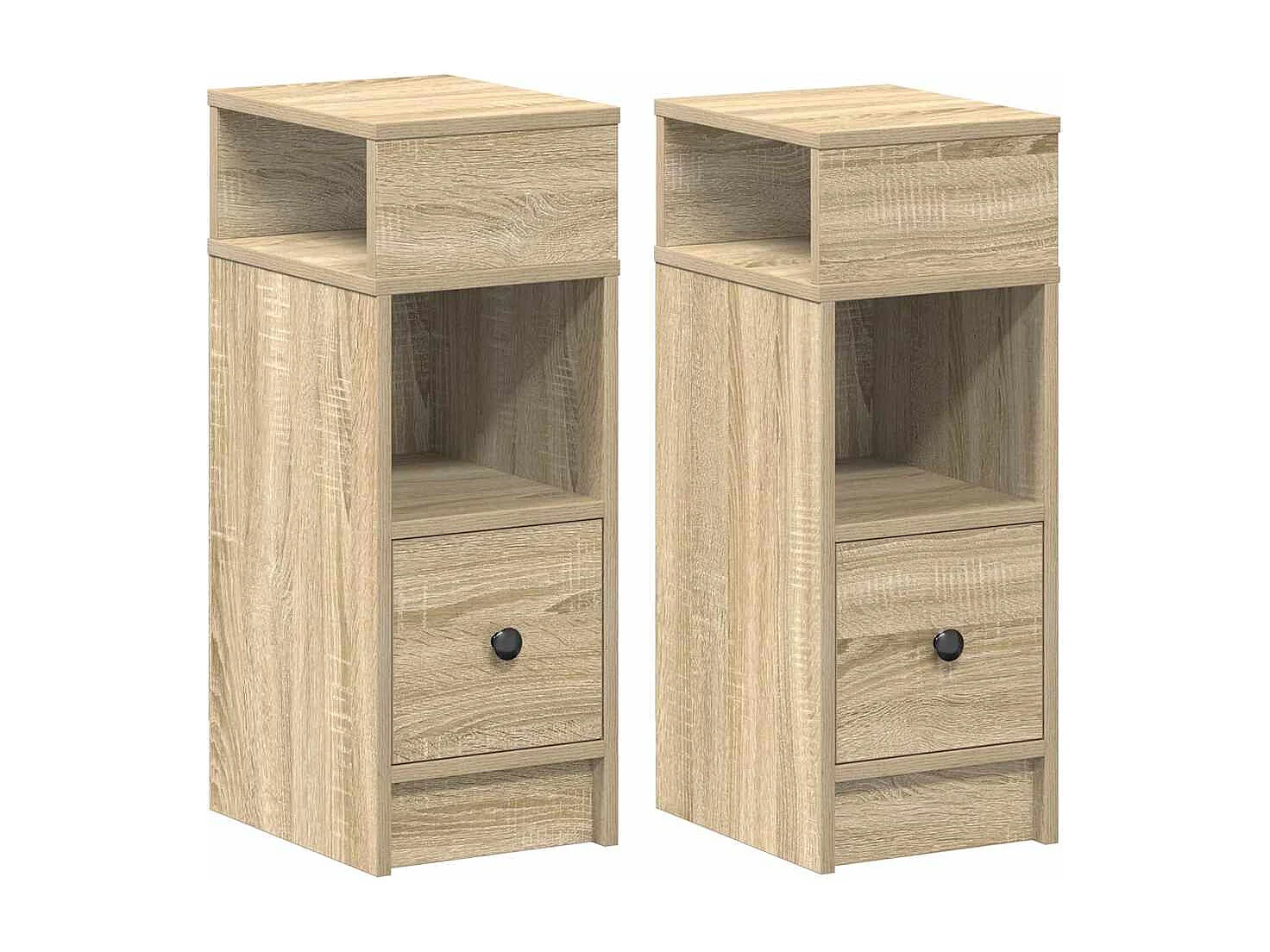 Nachtkastjes 2 stuks met lade sonoma eiken 25x31x66 cm