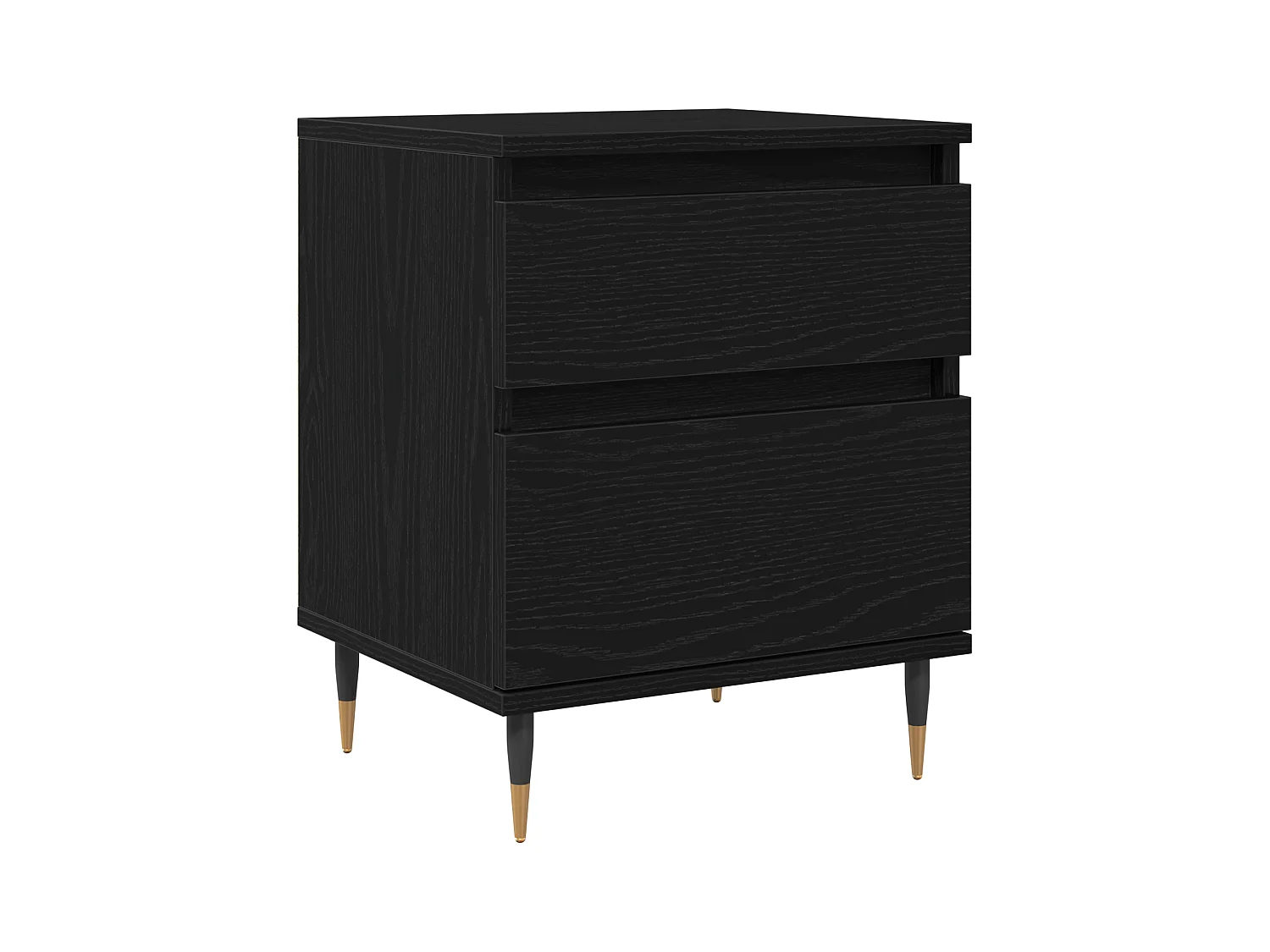 Comodino in rovere nero 40x35x50 cm in legno ingegnerizzato