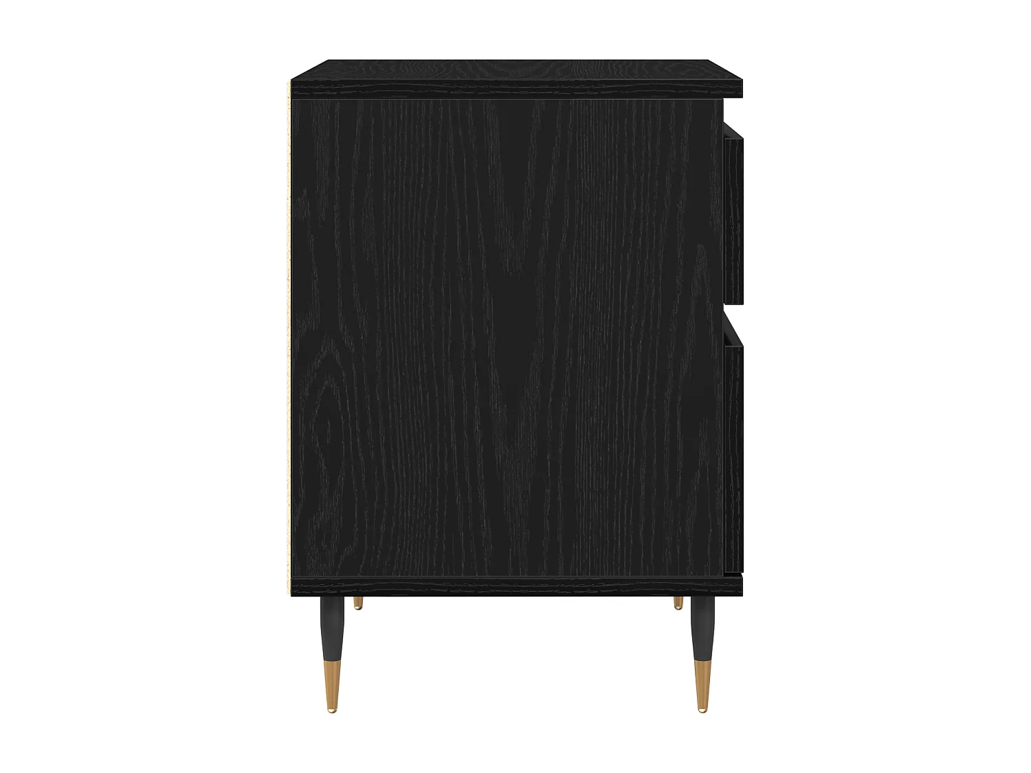 Comodino in rovere nero 40x35x50 cm in legno ingegnerizzato