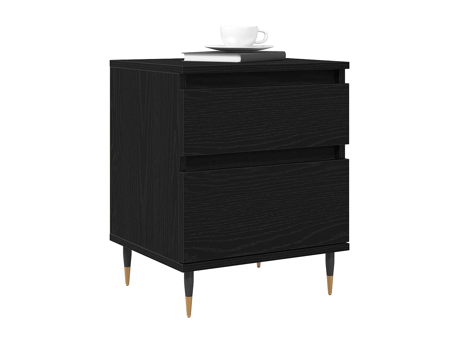 Table de chevet Noir Chêne 40x35x50 cm Bois d'ingénierie