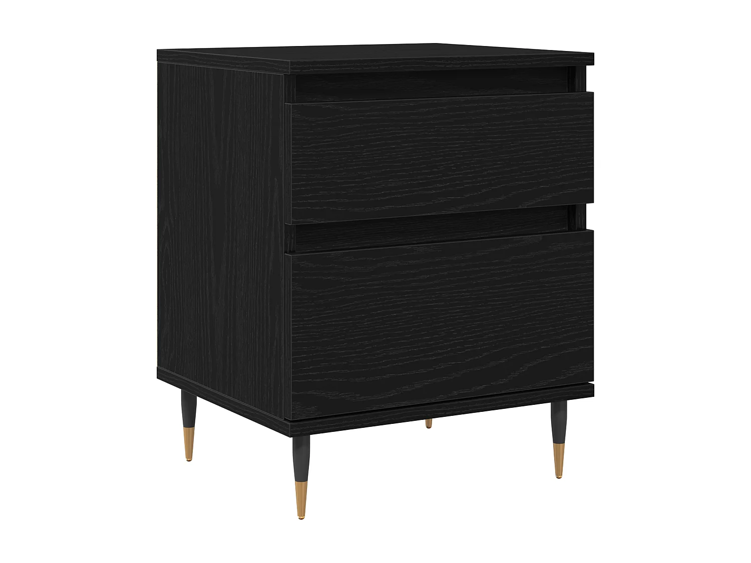 Table de chevet Noir Chêne 40x35x50 cm Bois d'ingénierie