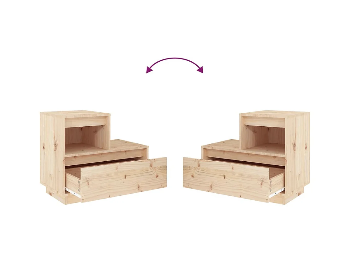 Comodino 60x34x51 cm Legno massello di pino