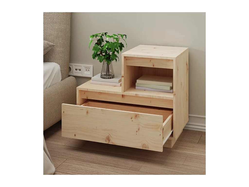 Comodino 60x34x51 cm Legno massello di pino