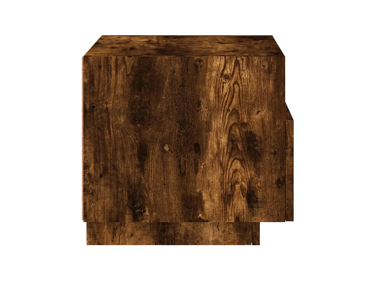 Table de chevet avec lumières LED chêne fumé 40x39x37 cm