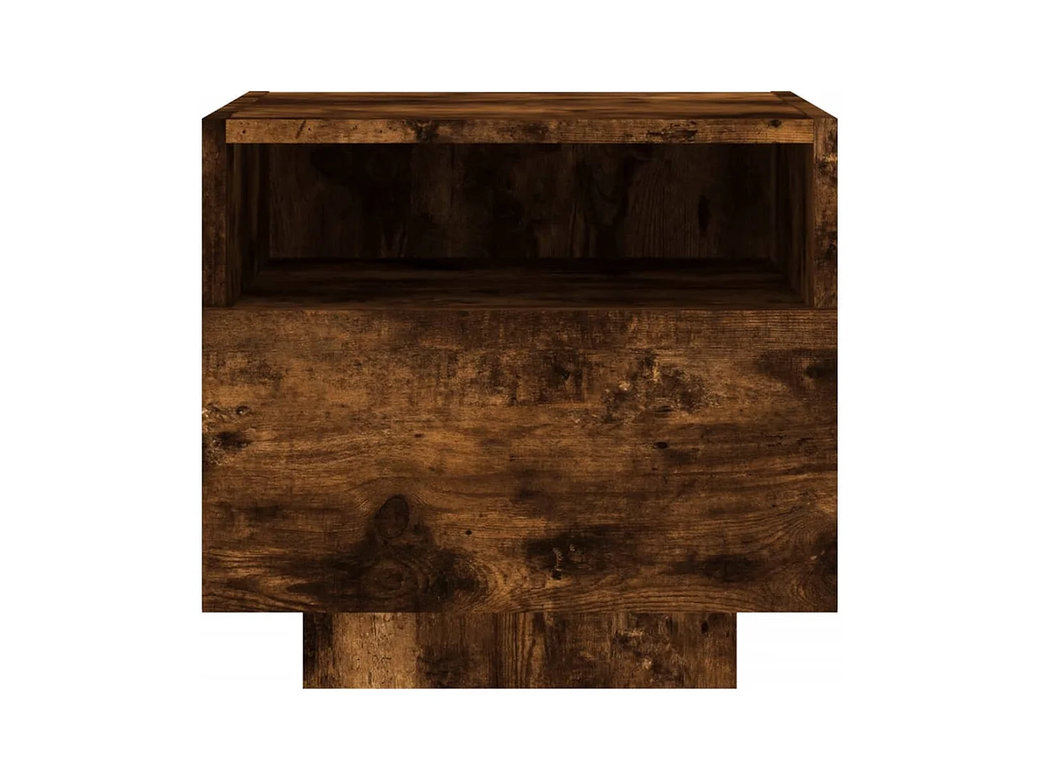 Table de chevet avec lumières LED chêne fumé 40x39x37 cm