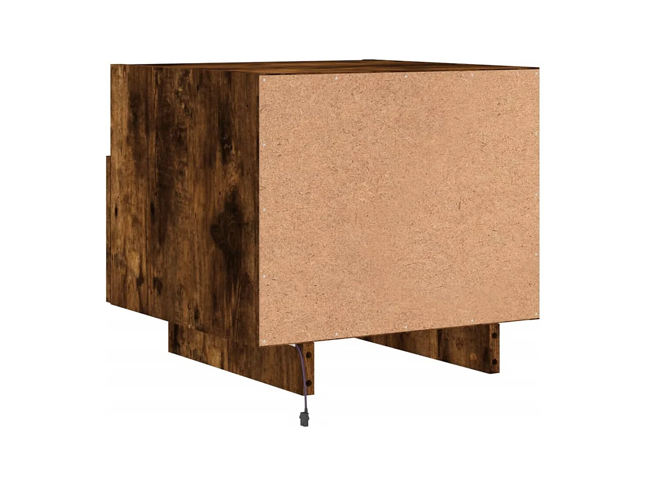 Table de chevet avec lumières LED chêne fumé 40x39x37 cm