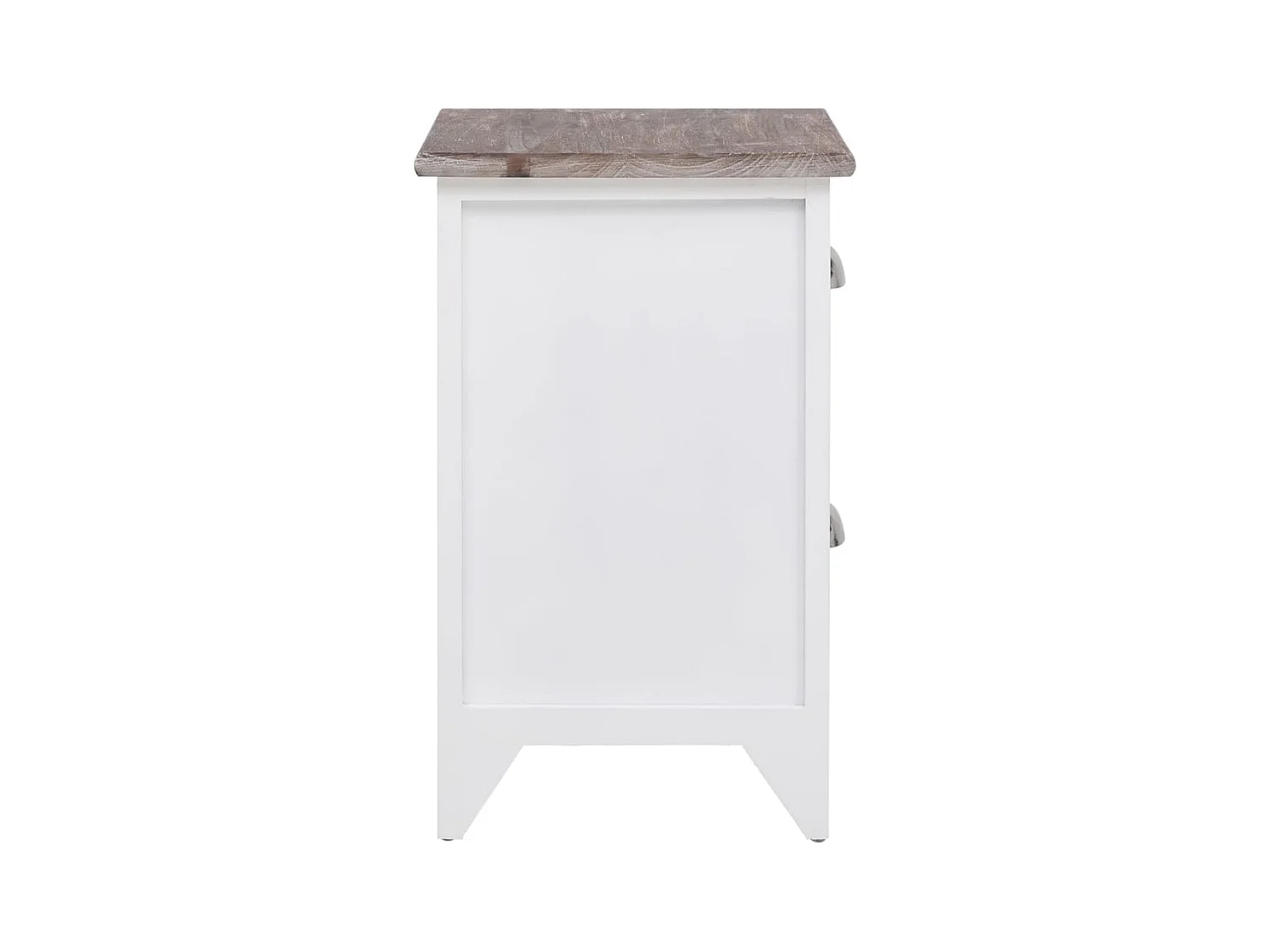 Nachtkastje 2-delig met 2 lades Bruin en wit