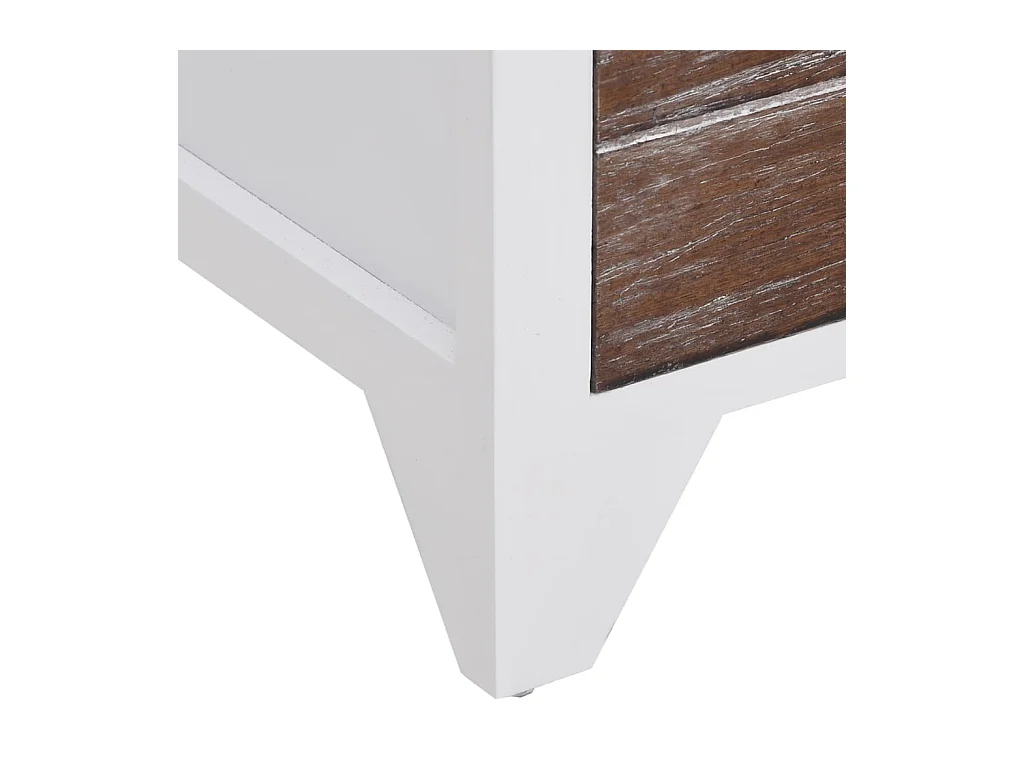 Nachtkastje 2-delig met 2 lades Bruin en wit