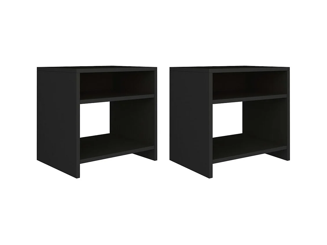 Comodini 2 pz Nero 40x30x40 cm Legno composito