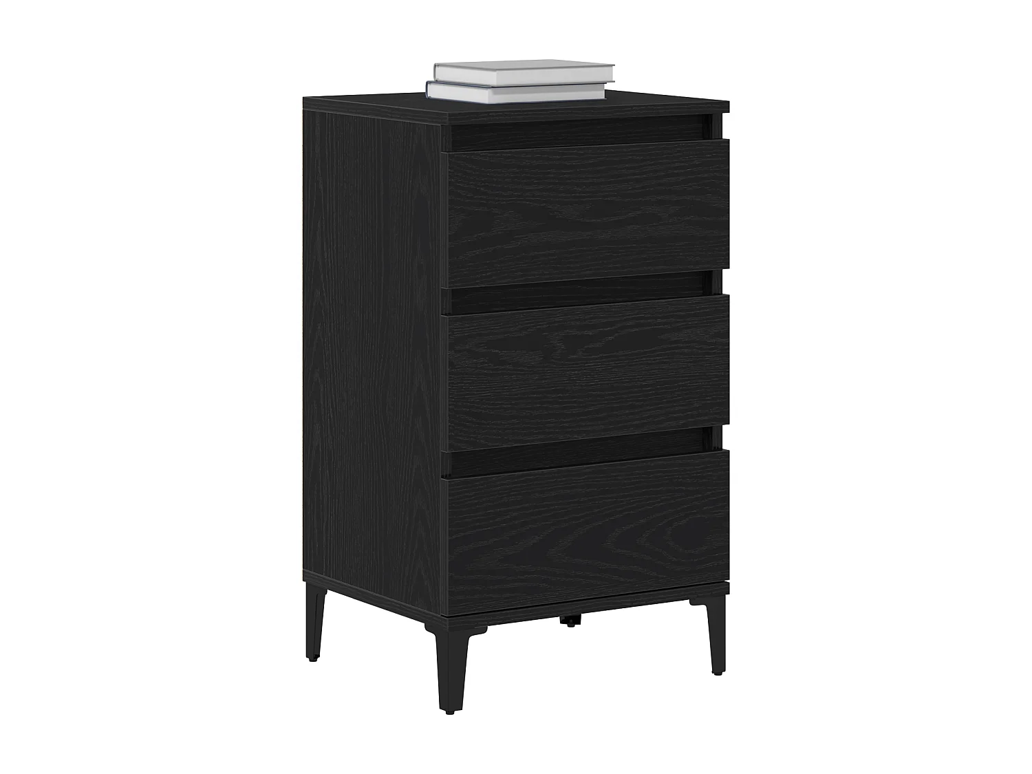 Table de chevet Noir Chêne 40x35x70 cm Bois d'ingénierie