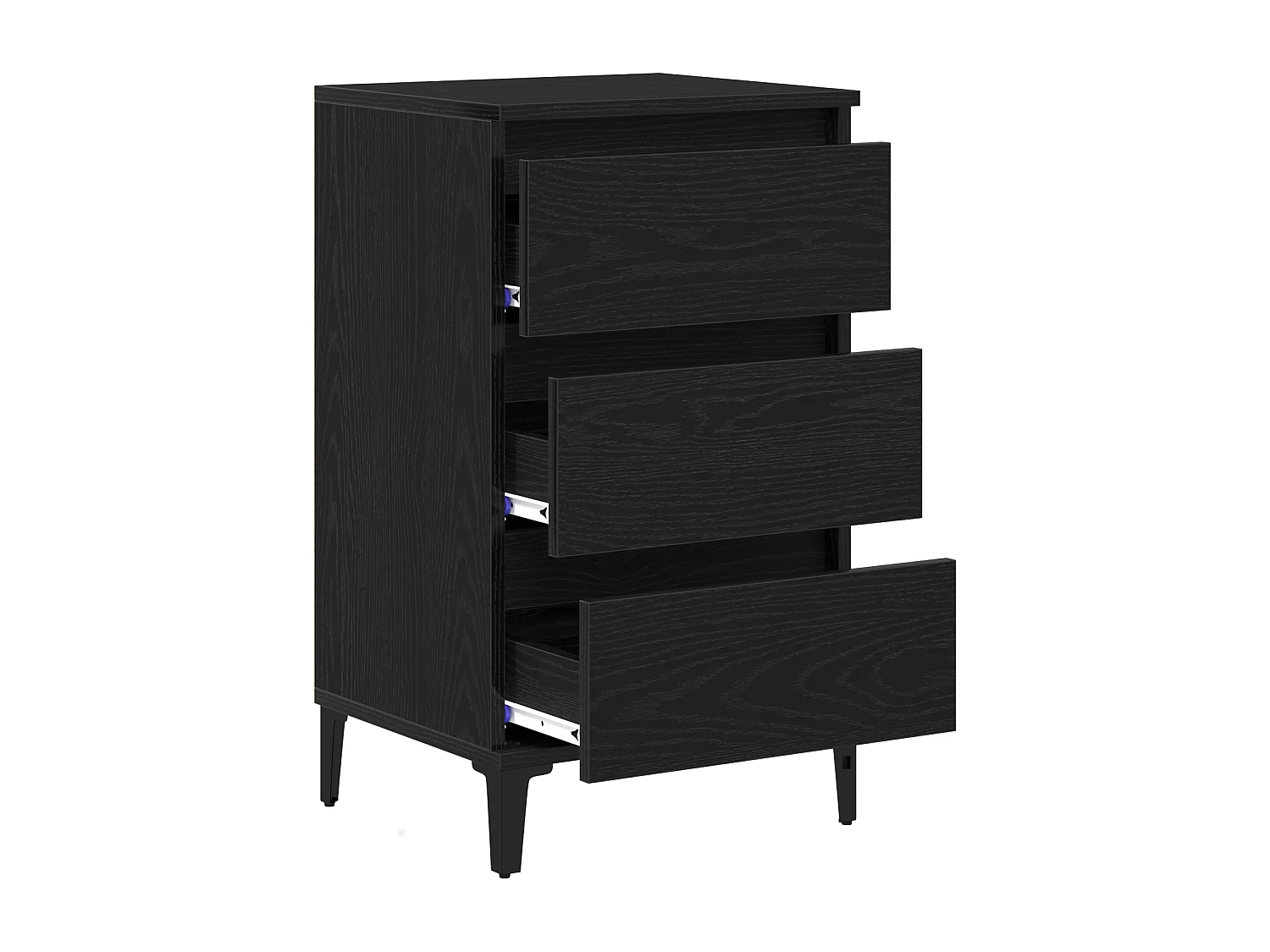 Table de chevet Noir Chêne 40x35x70 cm Bois d'ingénierie