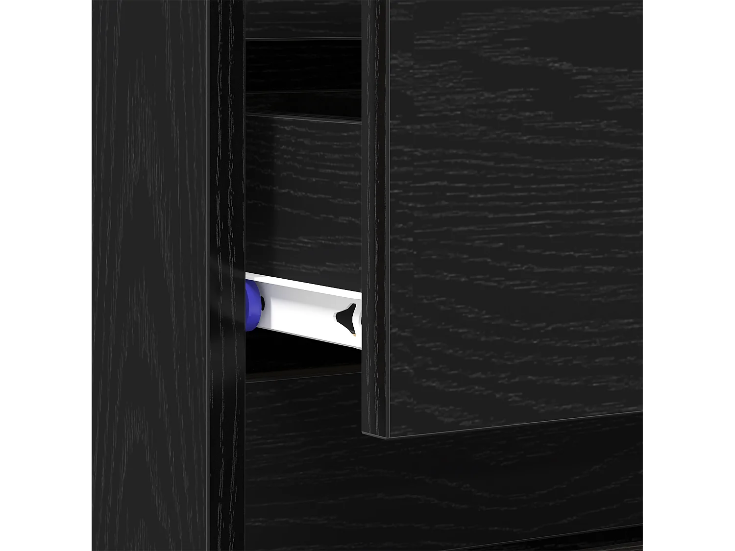 Nachtkastje van zwart eikenhout, 40x35x70 cm, bewerkt hout