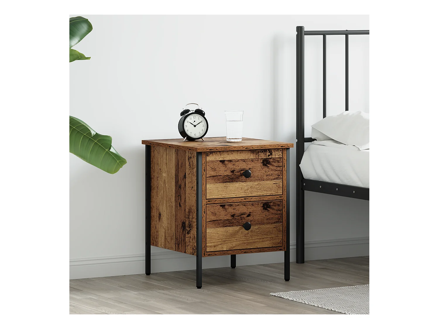 Table de Chevet Bois Ancien 40x42x50 cm Bois Ingénierie