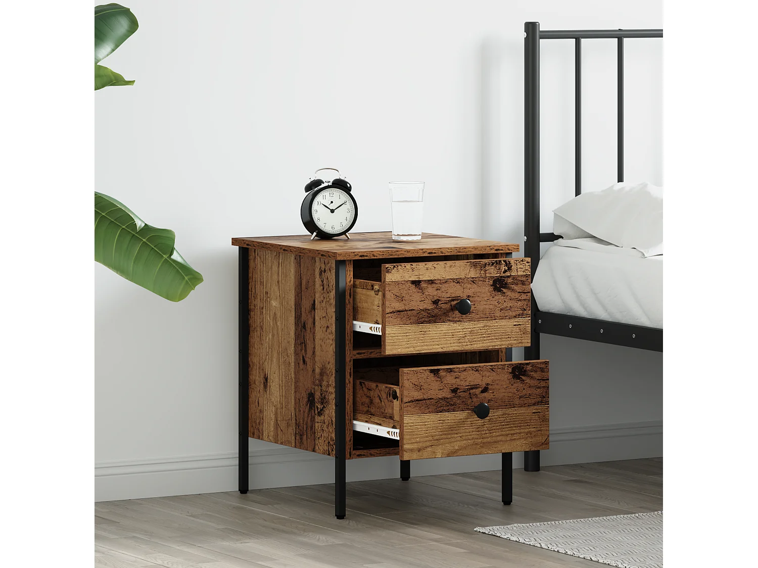 Table de Chevet Bois Ancien 40x42x50 cm Bois Ingénierie