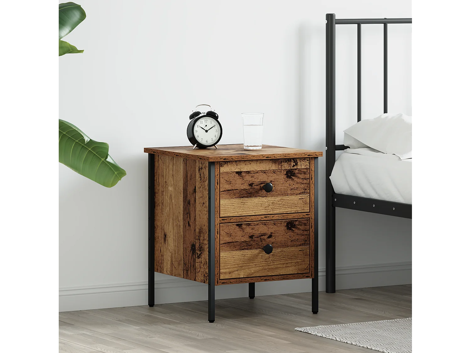 Table de Chevet Bois Ancien 40x42x50 cm Bois Ingénierie