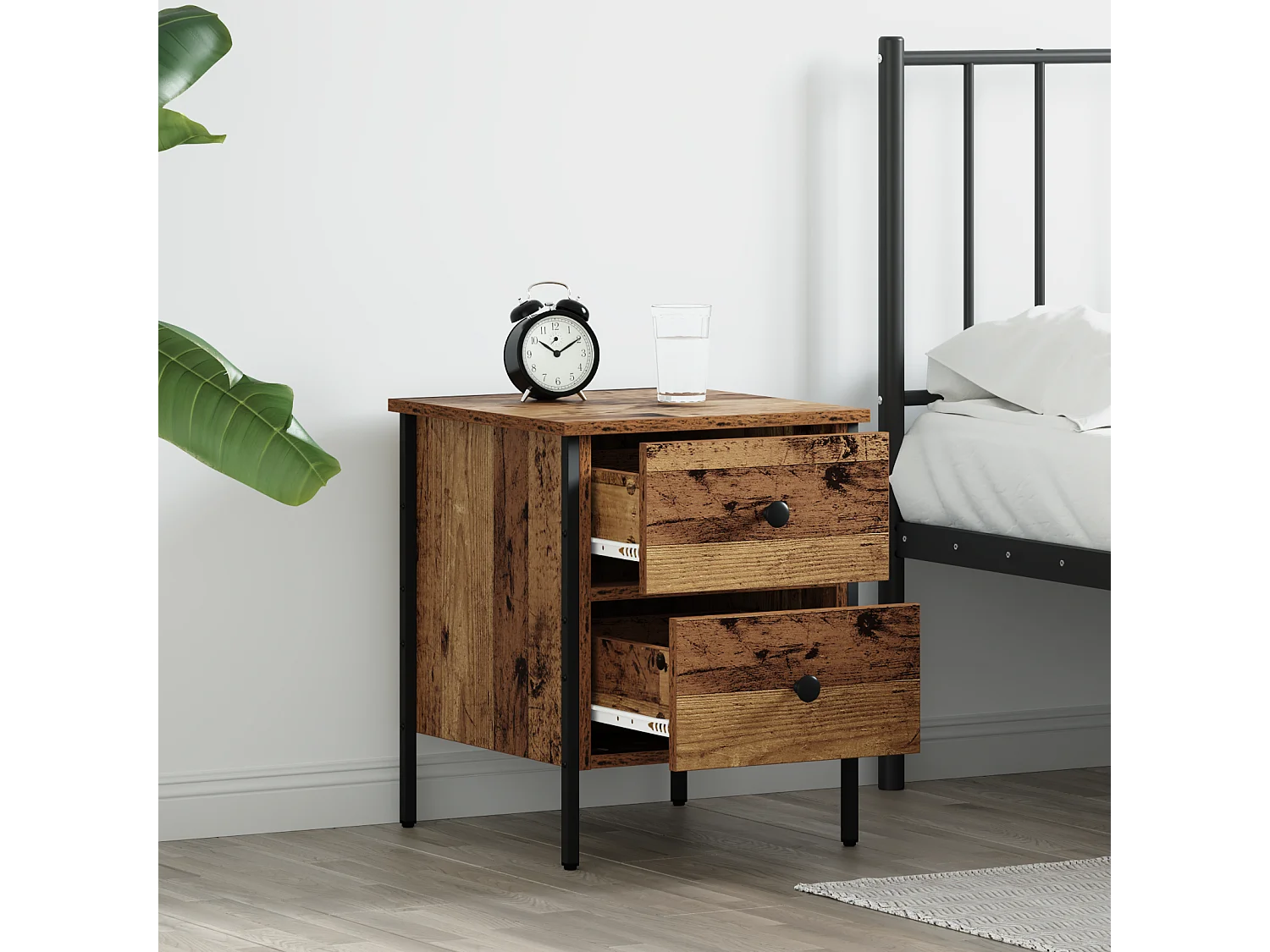 Table de Chevet Bois Ancien 40x42x50 cm Bois Ingénierie