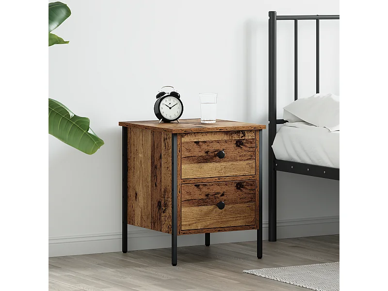 Table de Chevet Bois Ancien 40x42x50 cm Bois Ingénierie