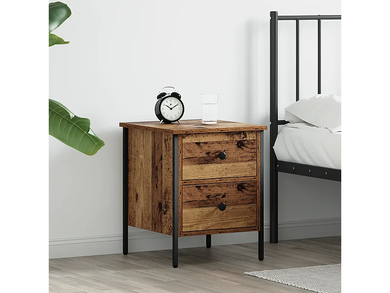 Table de Chevet Bois Ancien 40x42x50 cm Bois Ingénierie