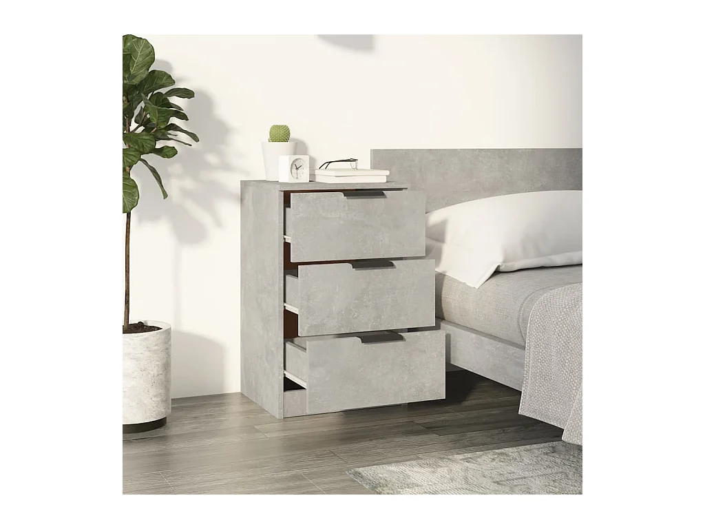 Tables de chevet 2 pcs Gris béton 40x36x65 cm