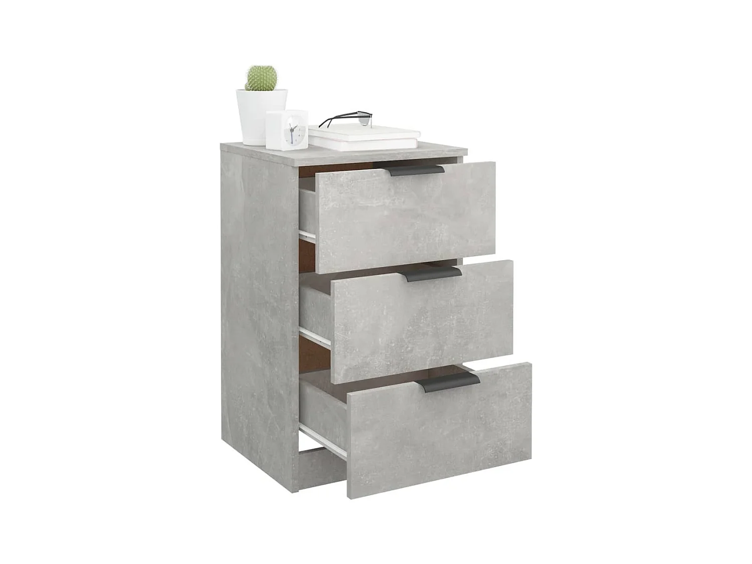 Tables de chevet 2 pcs Gris béton 40x36x65 cm