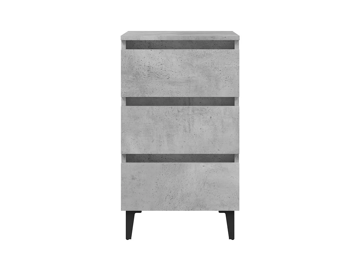 Table de chevet avec pieds en métal gris béton 40x35x69 cm