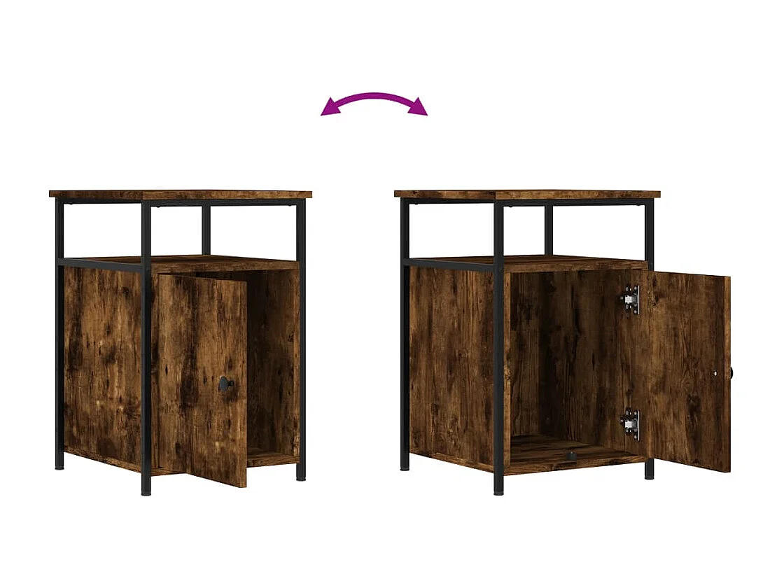 Tables de chevet 2 pcs chêne fumé 40x42x60 cm bois d'ingénierie