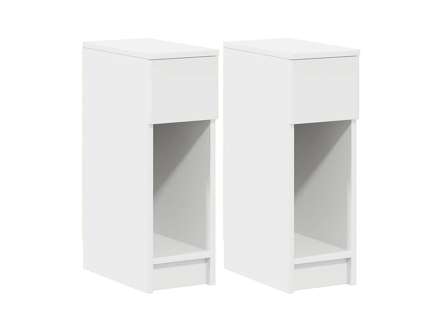 Nachtkastjes met lade 2 stuks wit 20x36x60 cm