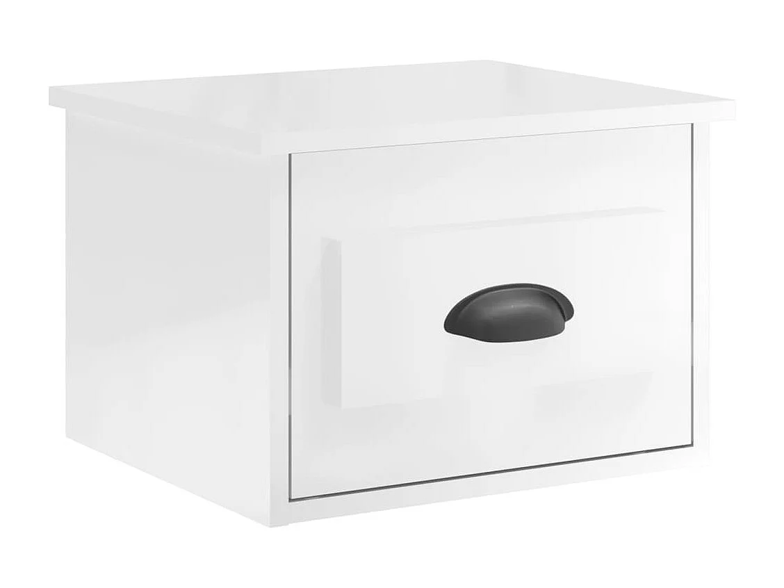 Comodini da parete 2 pz bianco lucido 41,5x36x28 cm