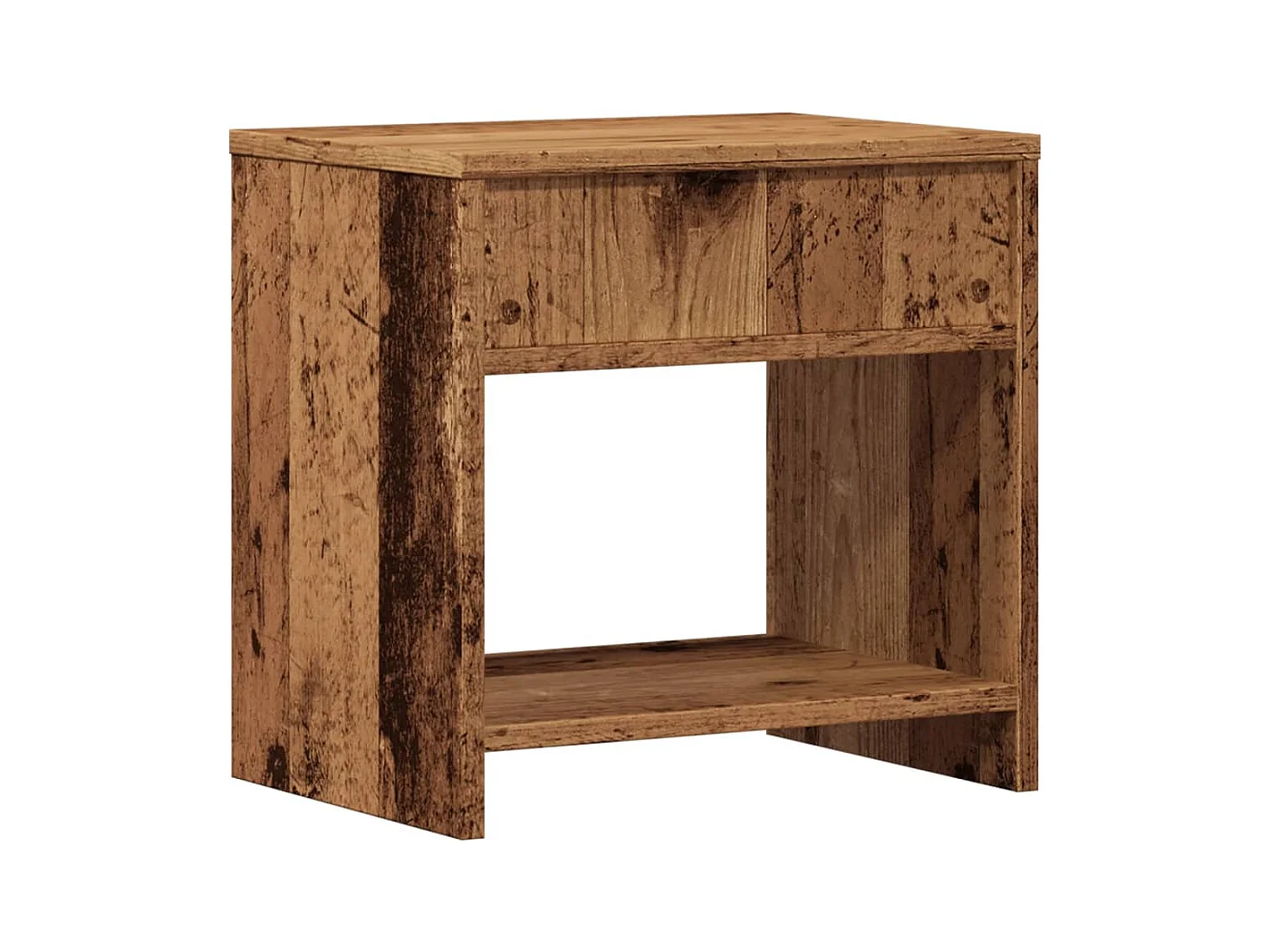 Nachtkastje oud hout 40x30x40 cm bewerkt hout