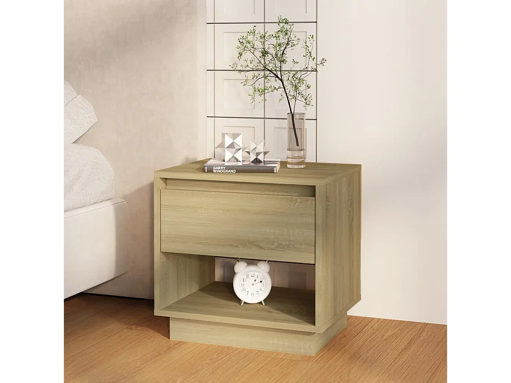 Table de chevet Chêne sonoma 45x34x44 cm bois d'ingénierie