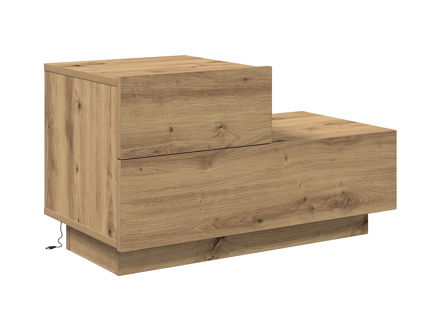 Nachtkastje met LED-verlichting Artisan Oak 100x36x49 cm