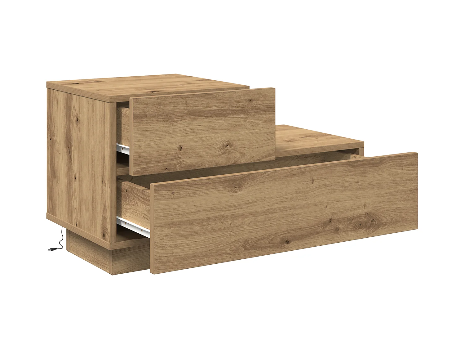 Nachtkastje met LED-verlichting Artisan Oak 100x36x49 cm