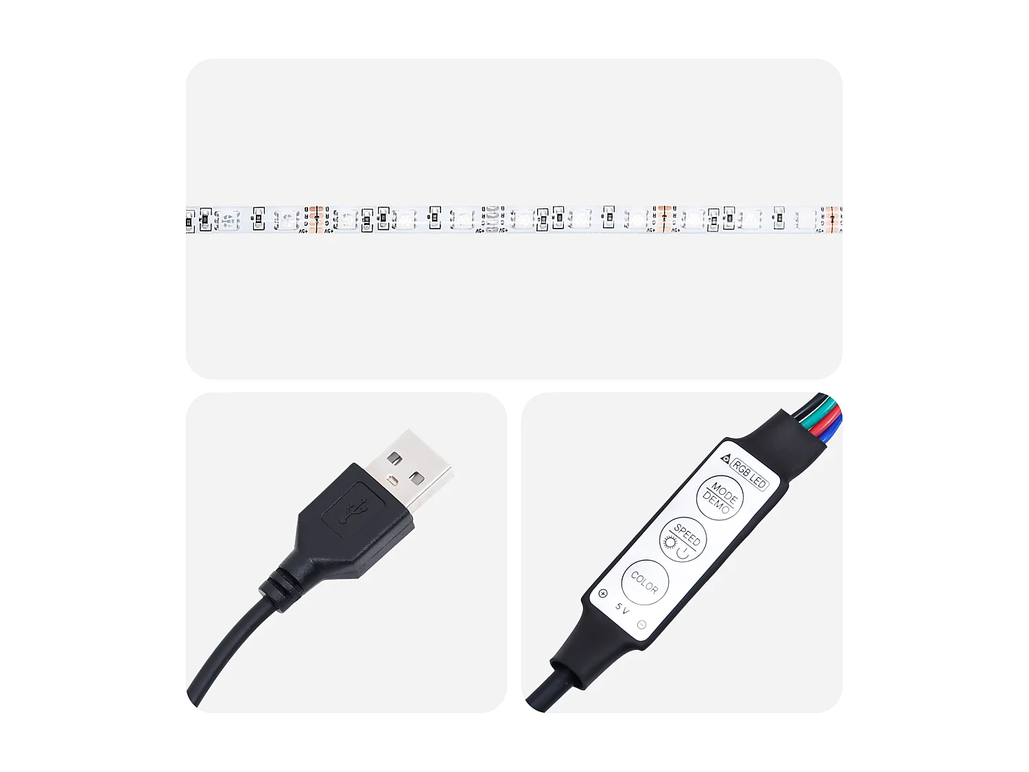 Nachtkastje met LED-verlichting Artisan Oak 100x36x49 cm