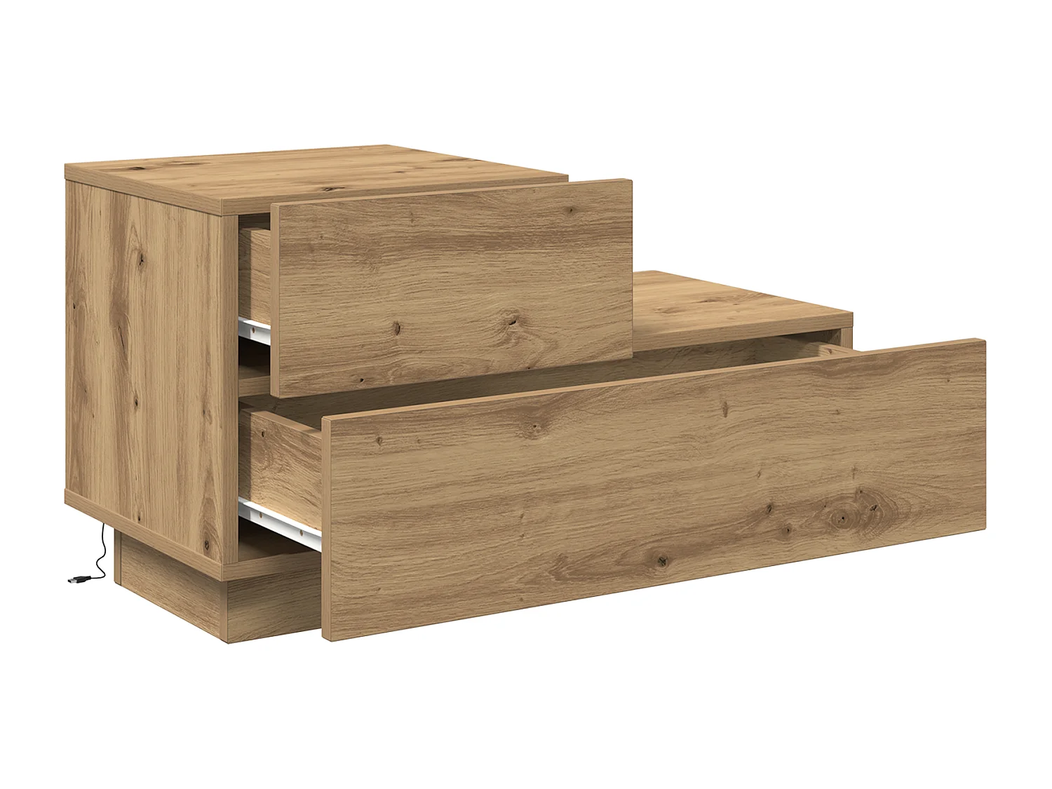 Comodino con luci LED Artisan Oak 100x36x49 cm