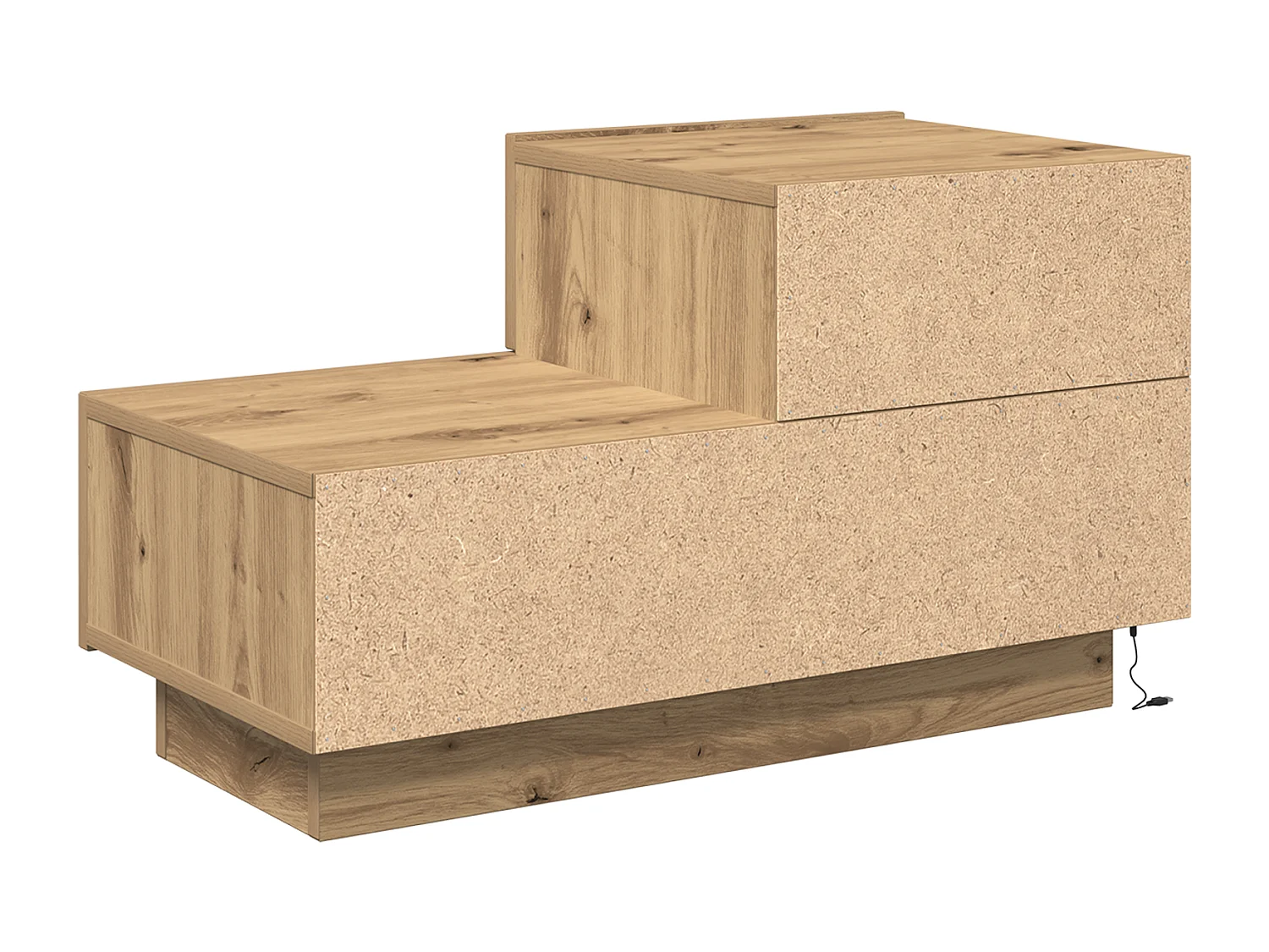 Comodino con luci LED Artisan Oak 100x36x49 cm