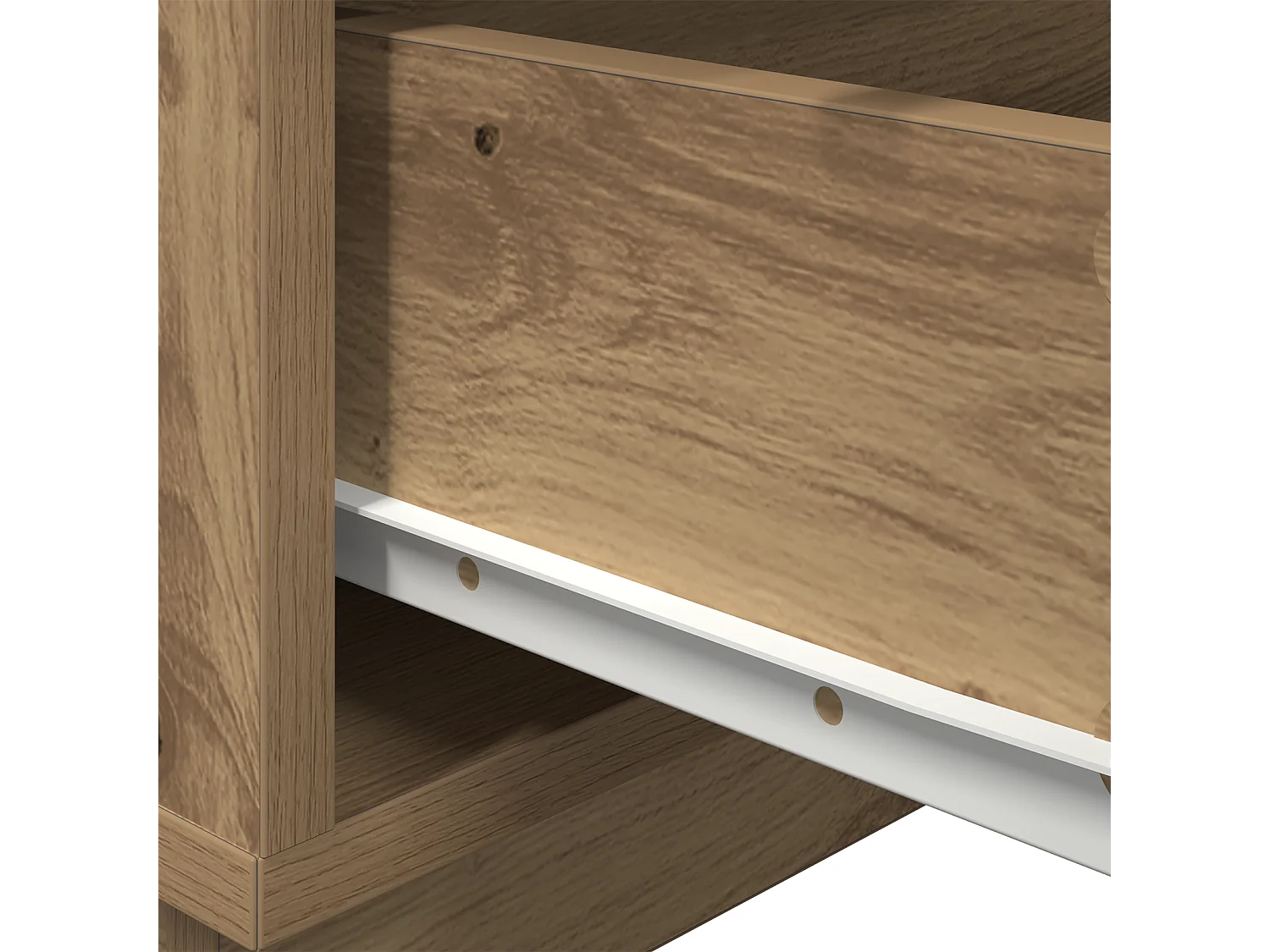 Comodino con luci LED Artisan Oak 100x36x49 cm