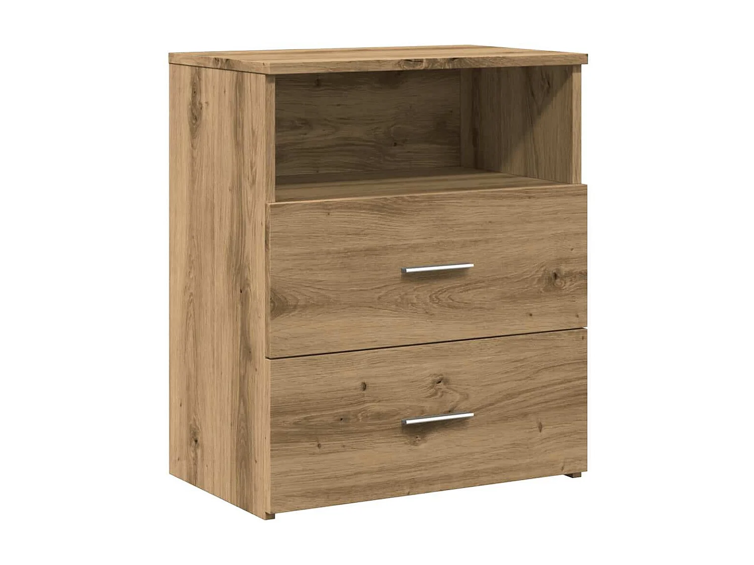 Table de chevet chêne artisanal 50x32x60 cm bois d'ingénierie