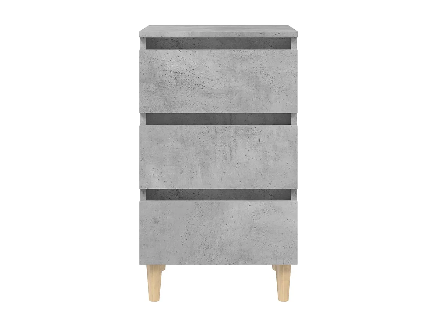 Tables de chevet avec pieds en bois 2 pcs gris béton 40x35x69cm