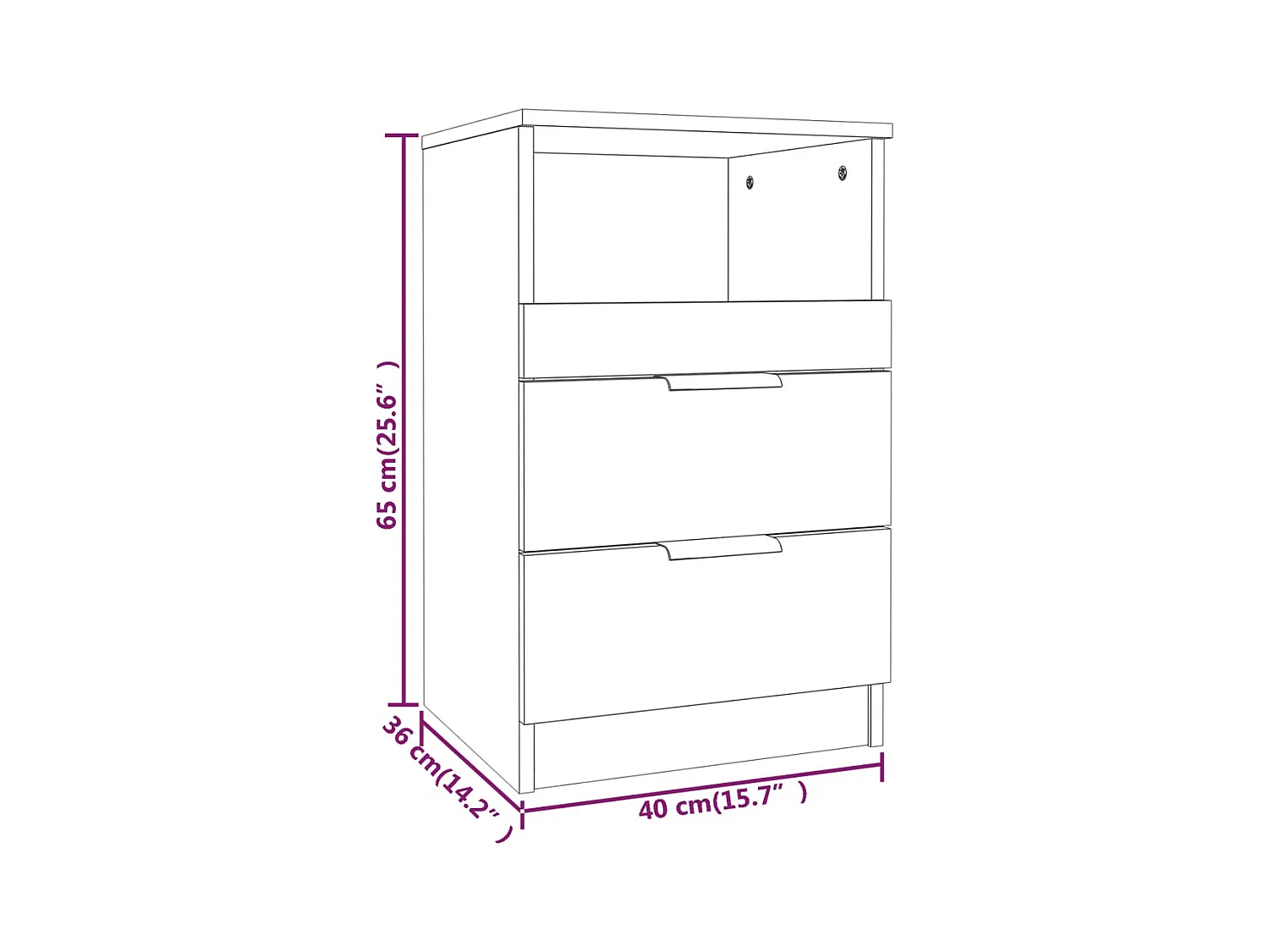 Comodini in legno ingegnerizzato bianco da 2 pezzi